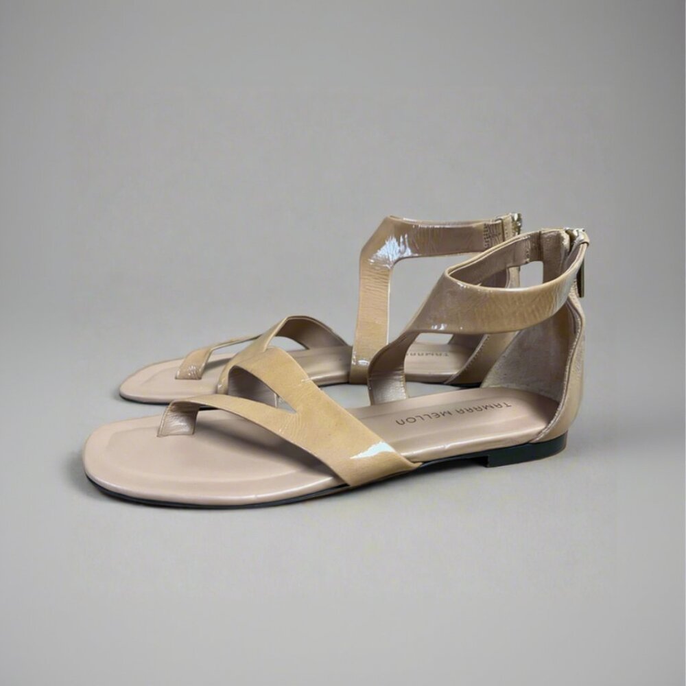 Tamara Mellon nude leather Gladiator sandals, size 39, US size 9